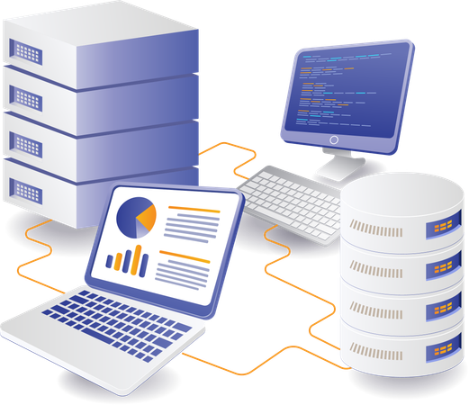 Cloud server database management analysis  Illustration