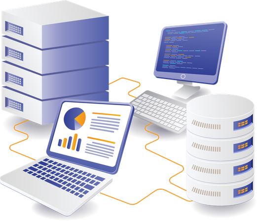 Cloud server database management analysis  Illustration