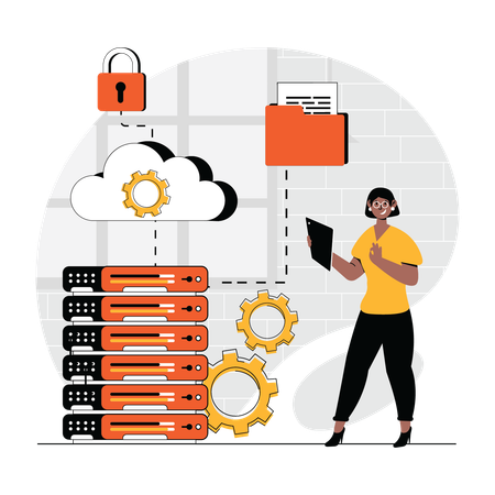 Cloud server database protection  Illustration