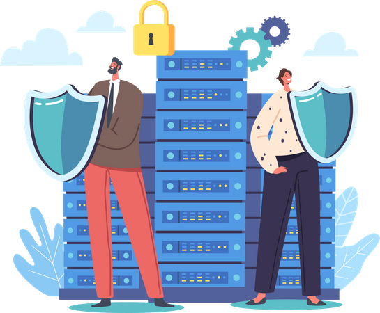 Cloud server database protection  Illustration