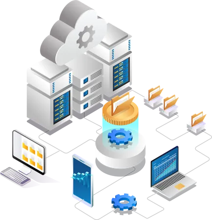 Cloud-Server-Datenanalyse  Illustration