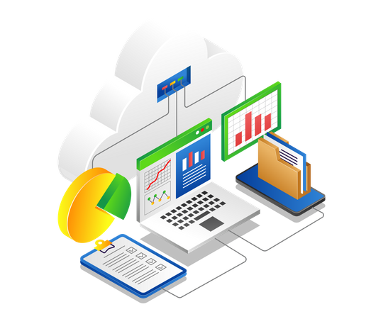 Cloud-Server-Datenanalyse  Illustration
