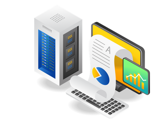 Cloud-Server-Datenanalyse  Illustration