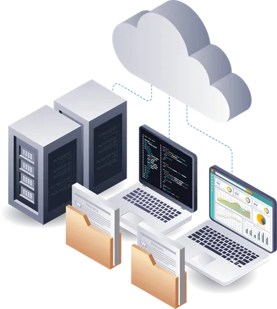 Cloud-Server-Datenanalysesystem  Illustration