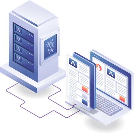 Cloud-Server-Datenbank  Illustration