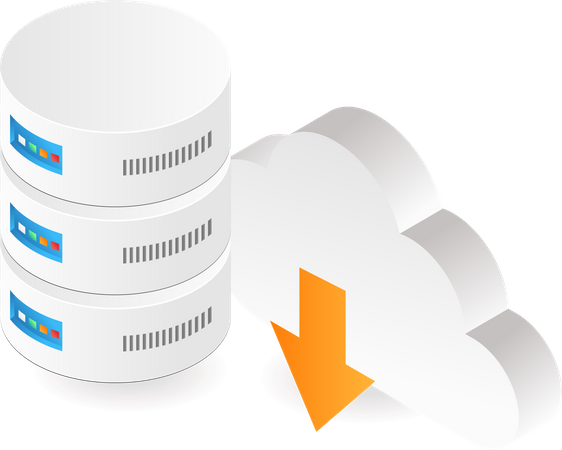 Cloud-Server-Datenbank  Illustration