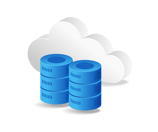 Cloud-Server-Datenbank  Illustration