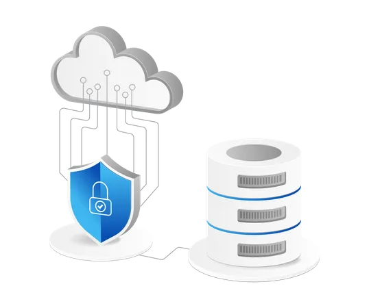 Cloud-Server-Datenbank  Illustration