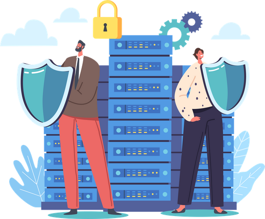 Schutz von Cloud-Server-Datenbanken  Illustration