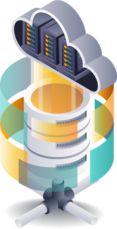 Cloud-Server-Datenbanktechnologiesysteme  Illustration