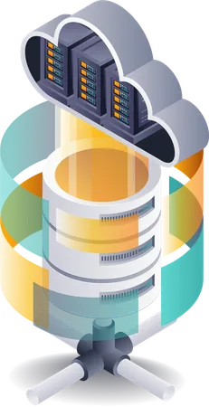 Cloud-Server-Datenbanktechnologiesysteme  Illustration