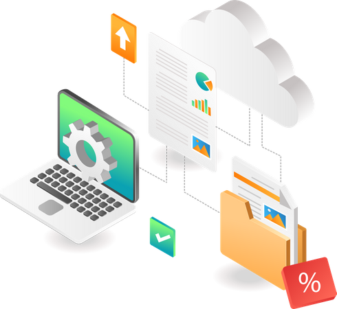 Cloud-Server-Datennetzwerk  Illustration