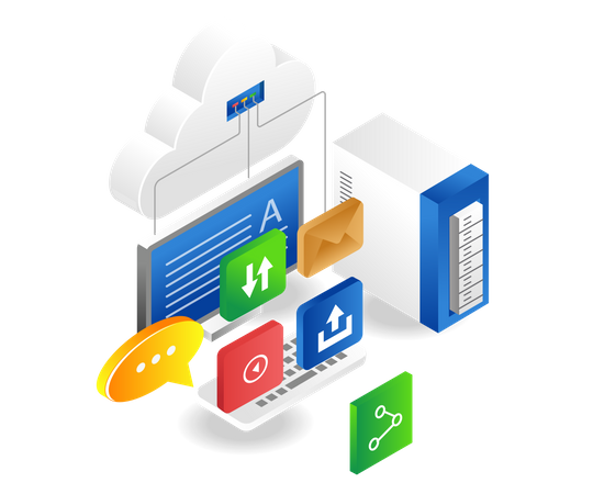 Cloud-Server-Datenübertragung  Illustration