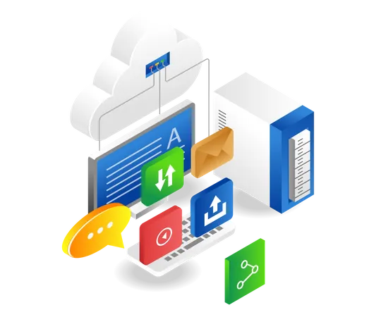 Cloud-Server-Datenübertragung  Illustration