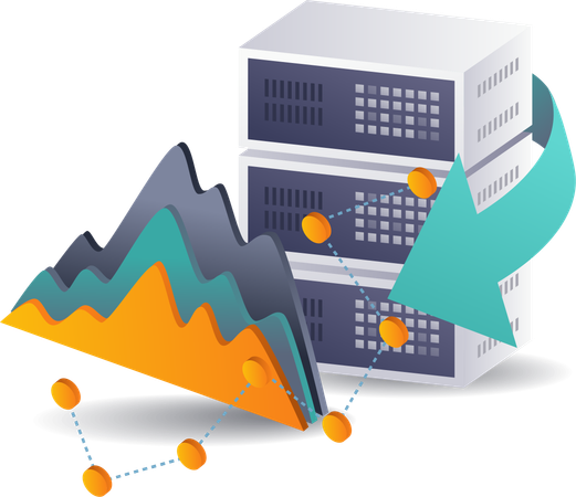 Techniken zur Datenverwaltung und -analyse auf Cloud-Servern  Illustration