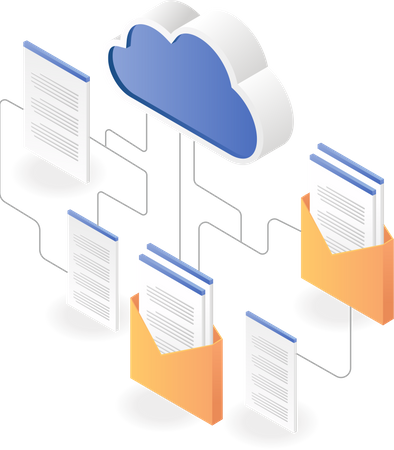 Cloud-Server-E-Mail-Datennetzwerk  Illustration