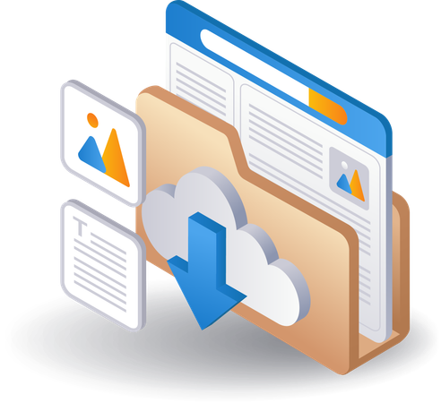 Cloud server folder data  Illustration