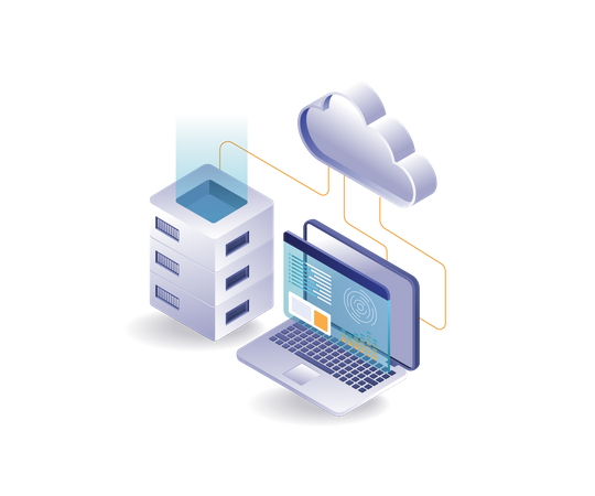 Cloud server hosting analysis Illustration