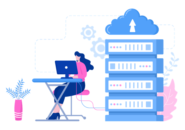 Cloud Server Hosting  Illustration