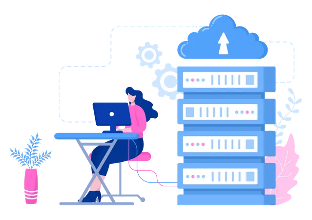 Cloud Server Hosting  Illustration