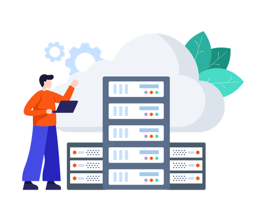 Cloud Server  Illustration