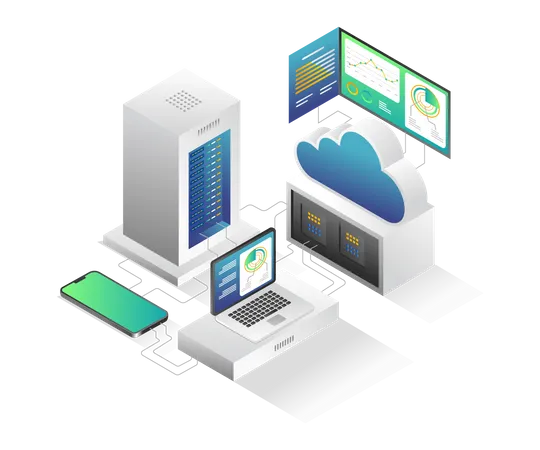 Cloud server  Illustration