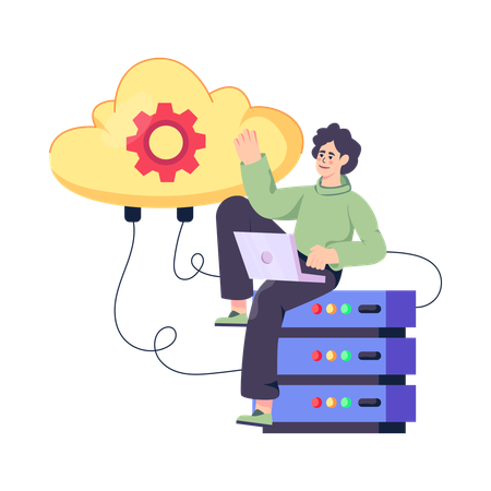 Cloud Server  Illustration