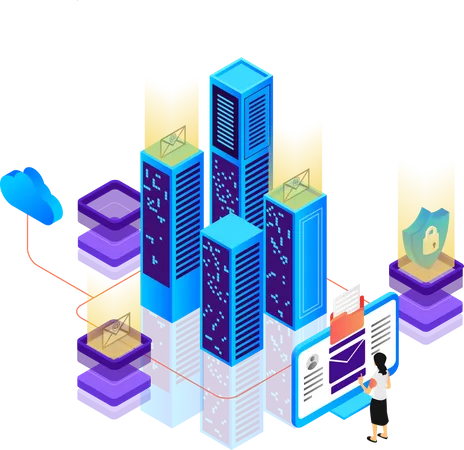 Cloud Server  Illustration