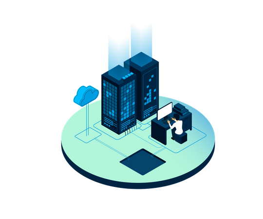 Cloud Server  Illustration