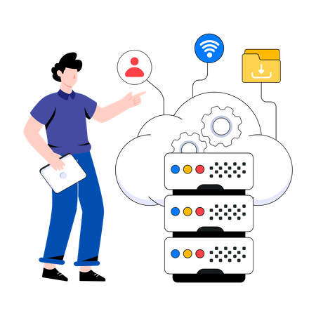 Cloud Server  Illustration