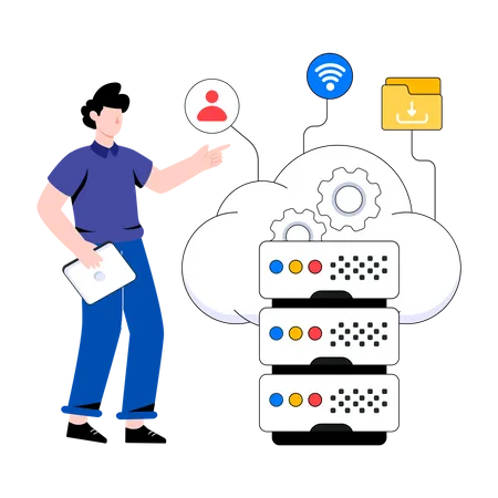 Cloud Server  Illustration