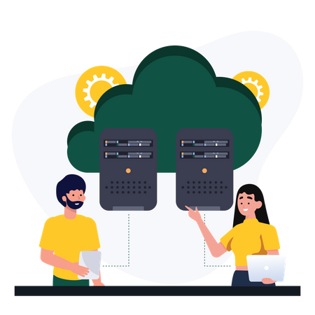 Cloud server  Illustration