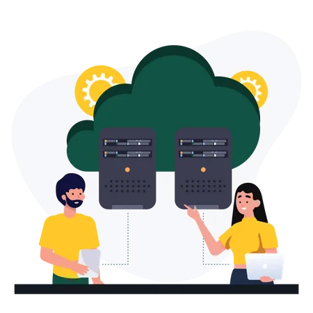 Cloud server  Illustration