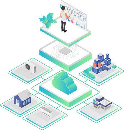 Cloud Server Infrastructure  Illustration