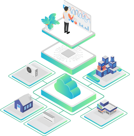 Cloud Server Infrastructure  Illustration