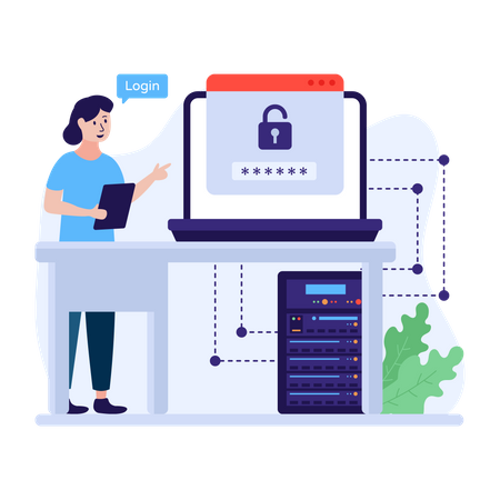 Cloud server login  Illustration