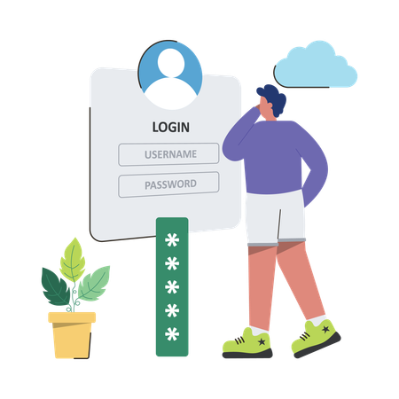 Cloud Server Login  Illustration