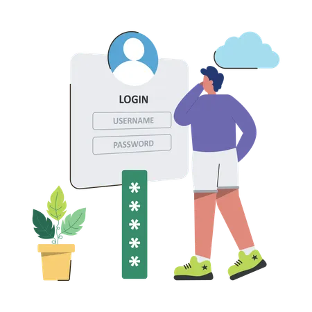 Cloud Server Login  Illustration