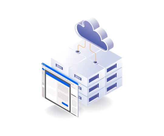 Cloud server maintenance application  Illustration
