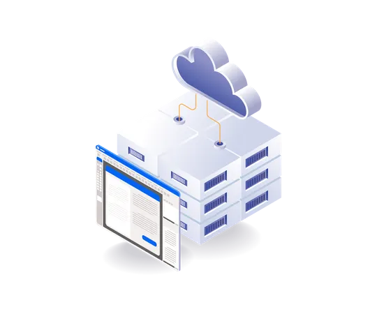 Cloud server maintenance application  Illustration
