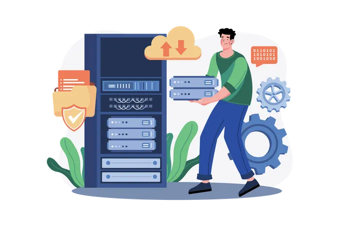 Cloud server maintenance  Illustration