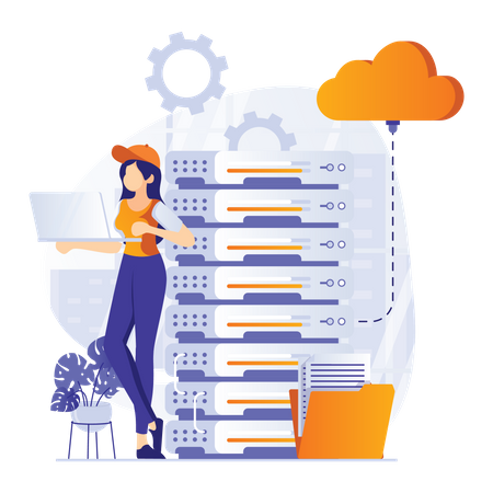 Cloud Server Maintenance  Illustration