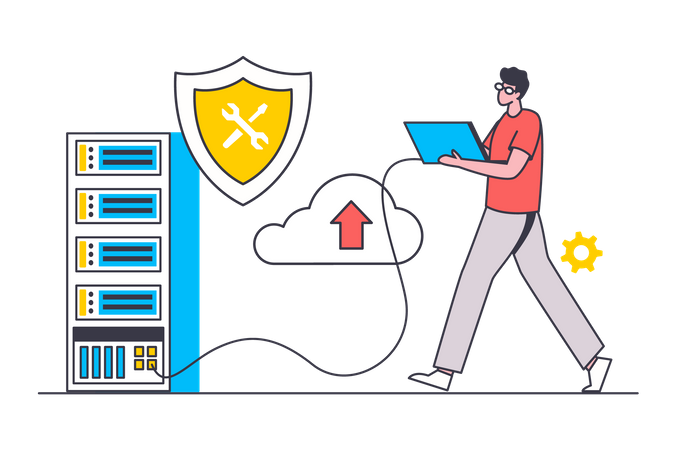 Cloud server maintenance  Illustration