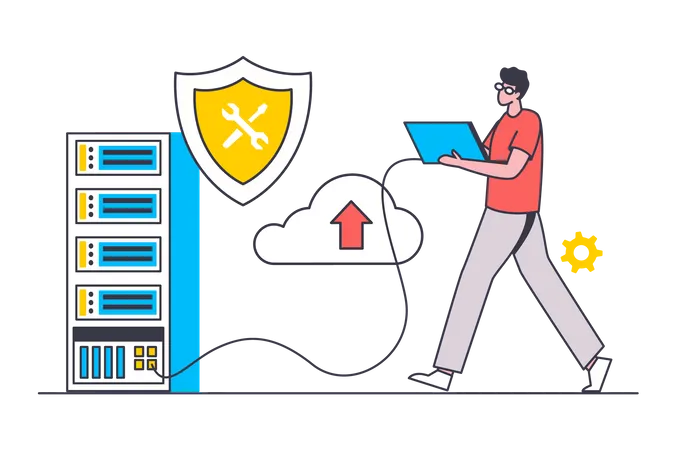 Cloud server maintenance  Illustration