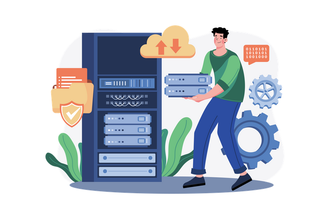 Cloud server maintenance  Illustration