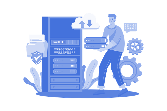 Cloud server maintenance  Illustration