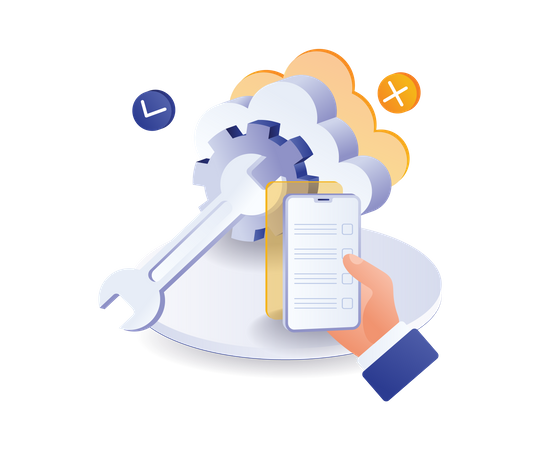 Cloud server maintenance management  Illustration