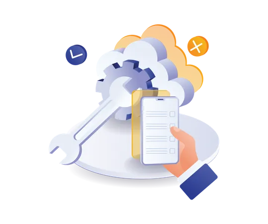 Cloud server maintenance management  Illustration