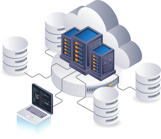 Cloud server management  Illustration