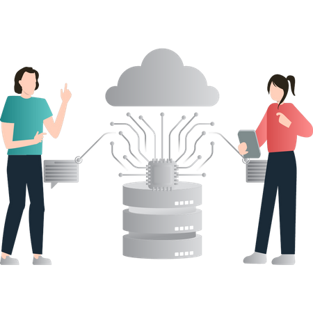 Cloud server management Illustration